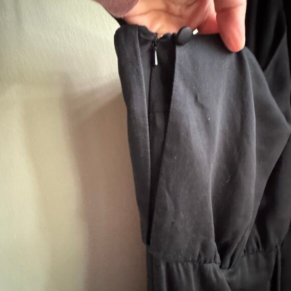 French Connection Black One Shoulder Column Dress Wrap Maxi Viscose Silk Blend - Picture 5 of 8